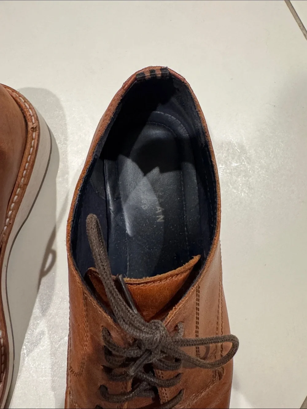 Cole Haan Men's Brown Leather Derby Oxfords